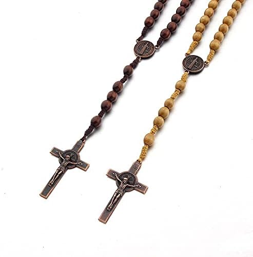 Collana Crocifisso In Legno D'Ulivo Con Icona Di Gerusalemme - Rosario Terra Santa Cattolico