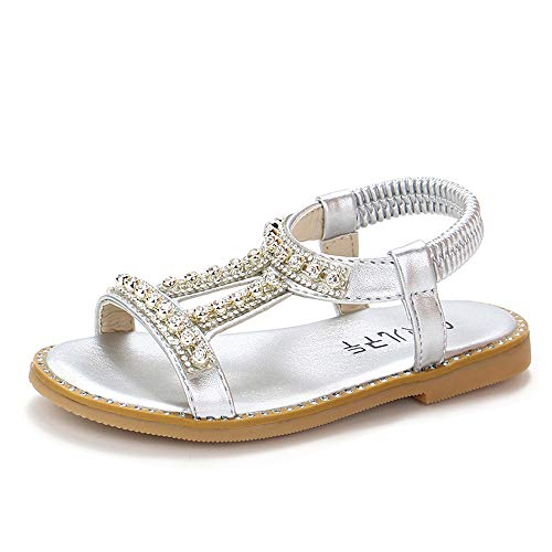 Baby Toddler Girls Rhinestone Sandals, ? Beyonds Soft Sole Anti-Slip Infant Summer Roman Shoes Princess Shoes Beach Shoes Outdoor Shoes Newborn First Walker Crib Shoes Sneaker Loafers