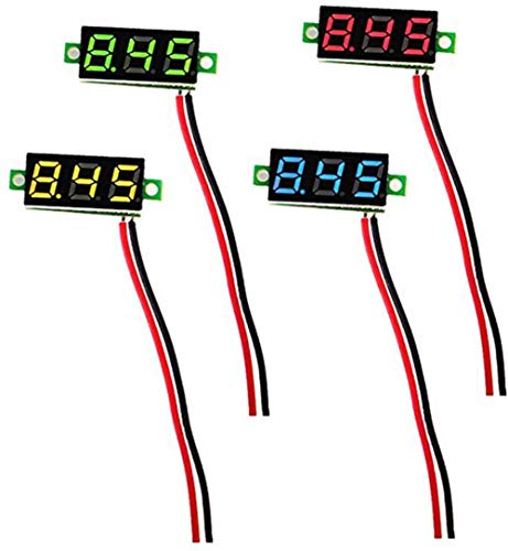 10 Voltmetri Digitali LED Verde 0.28'', Montaggio A Pannello, DC 2.5V-30V, Nuovo