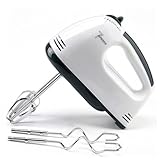 Elektrischer Handmixer,Handrührer Mixer,Handrührgerät,Hand Mixers,Elektrischer Handmischer,Enthalten 2 Rührbesen,2 Edelstahl-Knethaken,1 Schneebesen für Kuchen-Kekse-Creme,7 StuFen