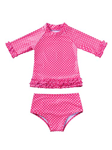 Kaerm Little Printed Girls Rash Guard Tankini Swimsuit Swim Shirt Ruffled Bottom Bathing Suit Outfit