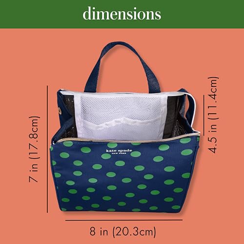 Image of kate spade new york Portable Soft Cooler Lunch Bag, Thermal Tote with Insulated Interior Lining and Storage Pocket, Lunch Tote for Women, Sonnet Dot