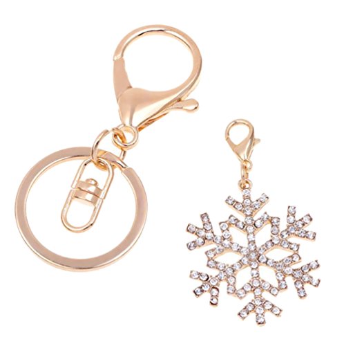 Preisvergleich Produktbild dylandy Schlüsselanhänger Schlüsselanhänger Schneeflocke Schlüssel Ring Fashion Charm Legierung Schlüssel Schnalle Halter Handtasche Anhänger für Frauen Mädchen