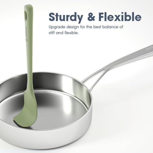 Image of ChefAide 3 Pieces Silicone Spatula Set, Food Grade Rubber Spatula, Upgrade Strong Handle with Ergonomic Grip, Heat Resistant for Nonstick Cookware, Cooking