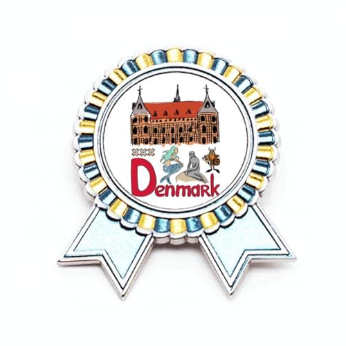 Broche Demark symbole national cadeau souvenir en métal de taille M