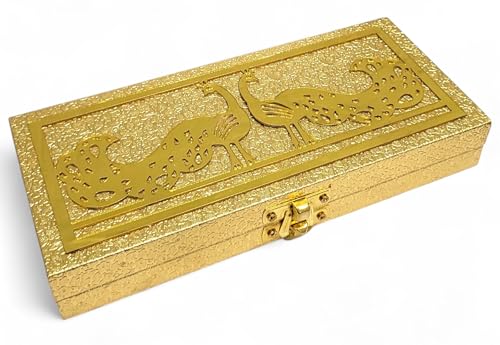 Image of SHAKTISM Decorative and Attractive Box Cash Box, Shagun, Jewellery, Money Envelop Wedding, Gift, Bangel box (Pack of 1Pc) (Peacock Golden)