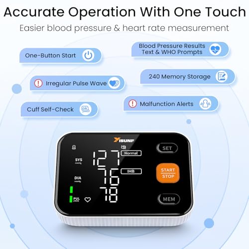 Image of Arm Blood Pressure Monitor, Automatic Digital Blood Pressure Machine for Home Use with Dual User Memory, Adjustable BP Cuff, Unlimited Free Measurement