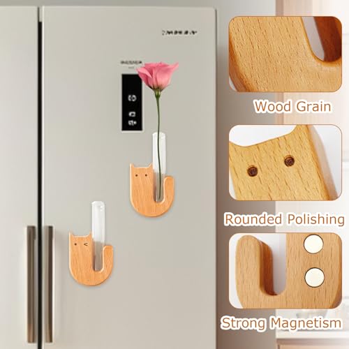 2-Pack Imanes Decorativos de Madera con Diseño de Gato miniatura 3