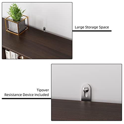 Senfot Bookcase 9 Cube, Modern Bookshelf Storage Cabinet With 2 Large Drawers, Free Standing Storage Organizer Book Shelves For Living Room, Office, Study, Brown #TOP3