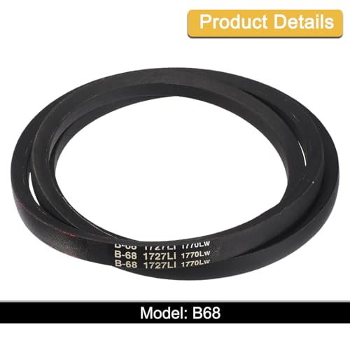 Image of uxcell 3 Pack B68 Classic Wrapped V-Belt, 71 inch Outside Circumference Wrapped Industrial Rubber V-Belt B Profile V-Belt for Industrial Machinery Equipment, Black