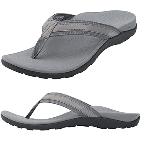 Thearches Herren Orthopädische Sandalen Zehentrenner Fußgewölbe Stütz Flip Flops, Plantarfasziitis Plattfüße, Fersen und Fußschmerzlinderung, Leicht und Rutschfest Stützende Bogen Strand Sandale Cover
