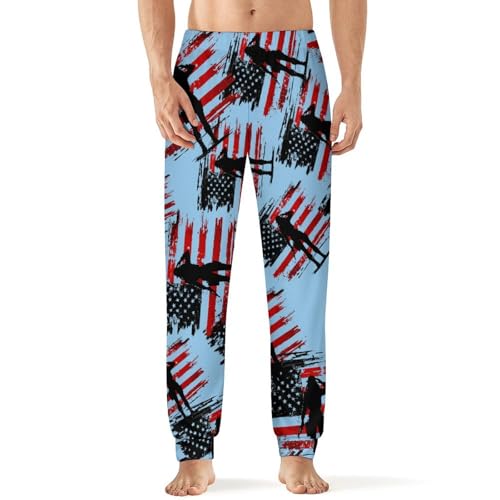 Veterans U.S Flag Salute Men's Pajamas Pants Lightweight Sleep Lounge Pant Pjs Bottoms Casual Sleepwear