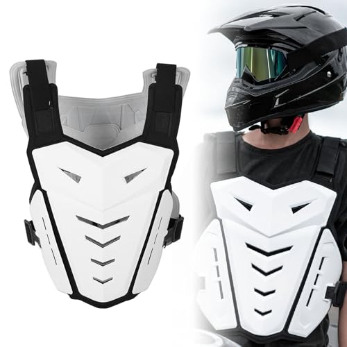 Protection de poitrine de motocross, légère et réglable, coque en polyéthylène, amortissant les chocs, gilet blindé de moto en mousse, double protection pour l'équitation vers l'arrière