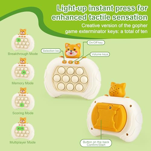 Quick Push Bubble Game,MXTIMWAN Pop it Elektronisches Spiel,Quick Push Spielzeug,Light Up Pop Game Fidget Toys,Pop It Elektrisch,Bubble Pop Game Quick Push,Memory Push Game(Batterie Nicht Enthal)