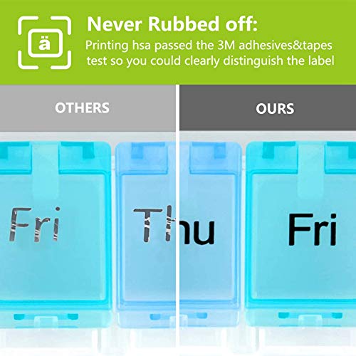 HONZUEN 7 Dagen Pillendoosje Tabletdoosje Dispenser met Label, Wekelijkse Grote Pillendoosdoos met Drukknop Vakken… - Image 4