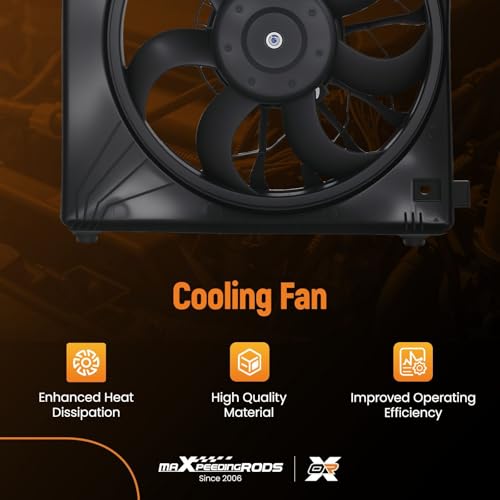 Image of maXpeedingrods Left Side Engine Radiator Cooling Fan with Shroud Assembly for Tesla S 2012-2020, 600761400D 6007614-00-D 6007352-00-F
