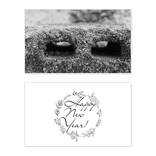 Tarjeta conmemorativa de año nuevo con diseño de material industrial y mensaje de bendición integrado