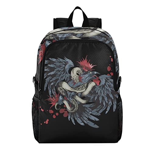 Sac à dos voyage Vnurnrn motif corbeau pliable pour sorties scolaires filles et garçons