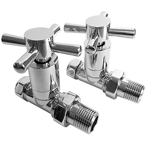 High Quality Chrome Cross Head Traditional Radiator Towel Rail Valves - Straight (Pair) Cover