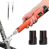 Legatrice per ferri d'armatura a batteria, Strumento automatico per la legatura di barre d'acciaio, Attorcigliatore elettrico ricaricabile per fili, Due ganci intercambiabili e 2 batterie