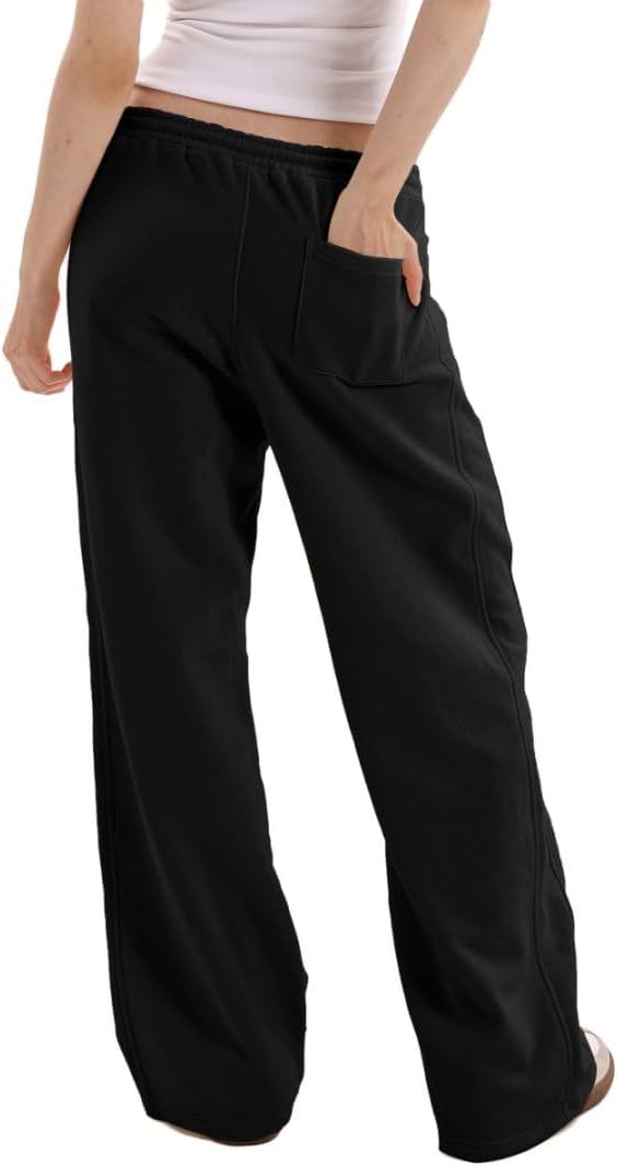 Amazhiyu Women's Wide Leg Baggy Sweatpants Drawstring Joggers Pants with Pocket - Image 2