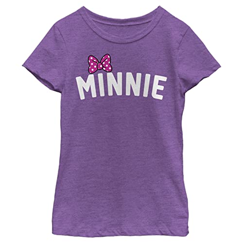 Disney Characters Minnie Bow Chest Girl's Heather Crew Tee