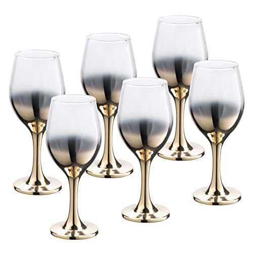 Vikko Décor Gold Ombre Wine Glasses, 11.5 Ounce Fancy Wine
