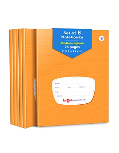 TARGET PUBLICATIONS Cuadernos de matemáticas cuadrados medianos para niños y estudiantes, 76 páginas rayadas, libros de práctica de matemáticas para niños, 15,5 x 19 cm aproximadamente, tapa dura