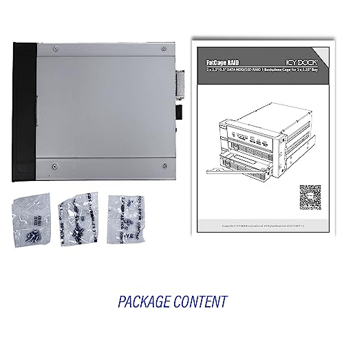 Icy Dock Dual 2.5" & 3.5" Sata Hard Drive/Ssd Removable Raid 1 Mobile Rack Enclosure In 2 X 5.25 Bay - Mb901Spr-B #TOP7