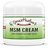 Grace Harbor MSM Cream – Skin, Joint & Muscle Rub with Goat Milk, Vitamin E & Essential Oils – Nourishing Skin Moisturizer, Anti-Aging Cream & Comforting Body Rub – 4 oz
