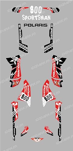 Kit déco Street Rouge Polaris 800 Sportsman autocollant quad IDgrafix