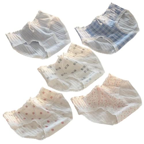 Japanese Anime Cotton Panties for Teen Girls Age 14-18 Cottagecore Underwear Frill Trim Mid Waist Briefs