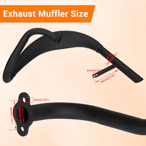 Image of FVRITO Performance Exhaust Muffler Expansion Chamber Pipe Silencer Gasket for 2 Stroke 50cc 66cc 80cc Engine Gas Motorized Bicycle Motor Bike Black
