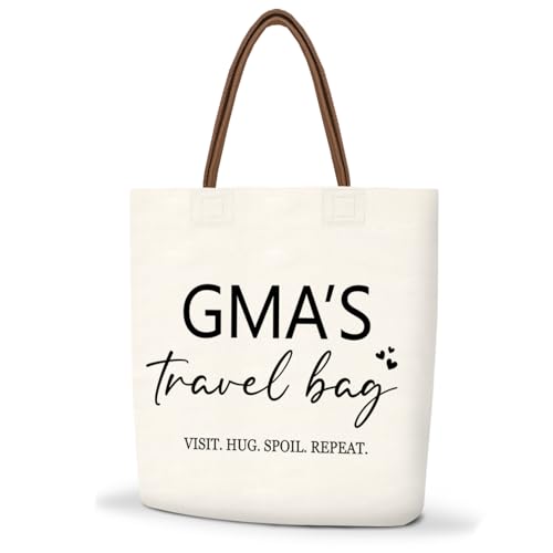 HQLOW Gma's Travel Bag Canvas Tote Bags For Women, Aesthetic Tote Bag With Leather Handle, Reusable...