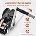 VEVOR Hand Winch, 3500 lbs Pulling Capacity, Boat Trailer Winch Heavy Duty Rope Crank with 33 ft Polyester Strap and Two-Way Ratchet, Manual Operated Hand Crank Winch for Trailer, Boat or ATV Towing