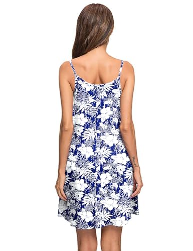 Image of MISFAY Women's Summer Spaghetti Strap Casual Beach Cover Up Dress with Pockets