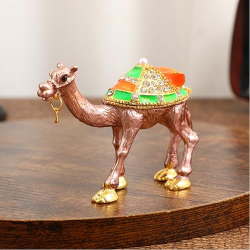 Boîte à bijoux chameau émaillée pour bagues et colliers
