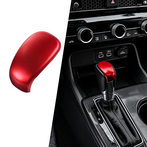 Thenice Gear Knob Decal Trim Red CVT Shift Lever Cover for Honda Civic 2022, Accord 2021 2020 2019 2018 -Automatic Transmission