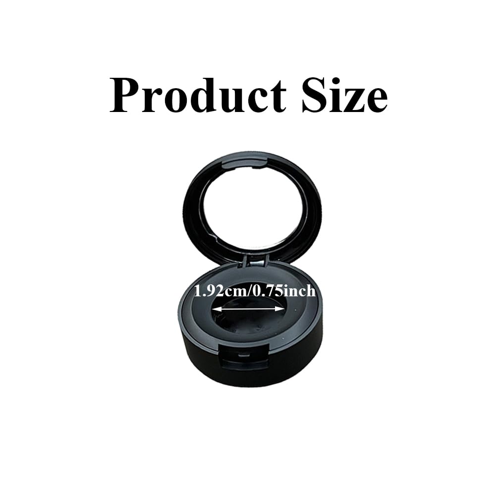 2Pcs Black Empty Eyeshadow Boxes Round Refillable Storage Case Container for Eyeshadow Blush and Foundation - Image 2