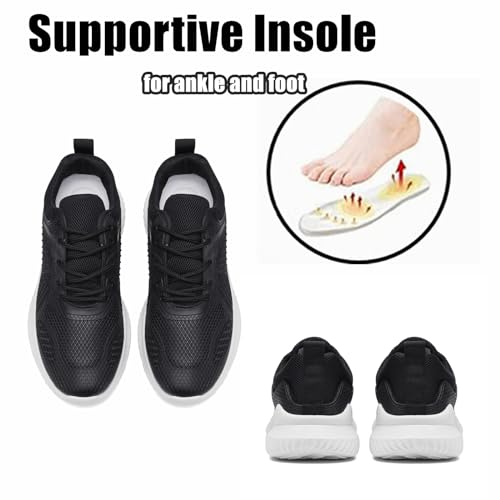 Womens Tennis Running Shoes Unisex Lightweight Breathable Walking Shoes Ultra Soft Flying Knitting Lace Up Fashion Sneakers Non Slip Athletic Trainers Casual Sports Shoes3