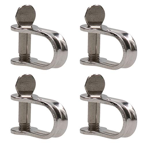AB Tools 5mm Stainless Steel Strip Dee Shackle 4 Pack
