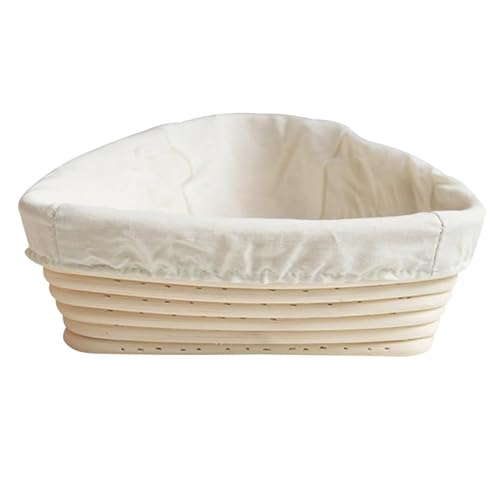 2pezzi Cestino Da Lievitazione Triangolare Rattan Per Pane Copertura Lino Cestino Copertura Triangolare Accessorio Da Cucina Per Panificatori Professionisti E Amatoriali