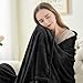 BEDELITE Fleece Blankets Queen Size for Bed, Luxury Plush Cozy Fuzzy Black Blanket 90x90 Inches, Super Soft Warm Lightweight Throw Blanket All Seasons Suitable