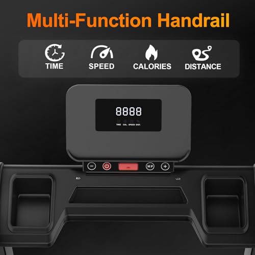 Image of ACAGALA Folding Treadmill with Handles 2.5HP Foldable Treadmill with LED Display 300 LBS Capacity Running Machine for Home Small Spaces