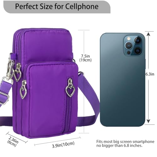 Image of JANKS Small Crossbody Bag for Women - Mini Phone Purses with Crossbody Strap and Wallet - Nylon Arm Bag