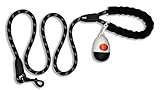 TUG 5 FT Strong & Reflective Rope Leash with Waste Bag Dispenser & 15 Dog Waste Bags (Black)
