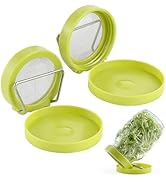 Sprouting Lid, Plastic Mesh Screen Cover Cap with Draining Stand and Tray, Germination Kit Sprout...