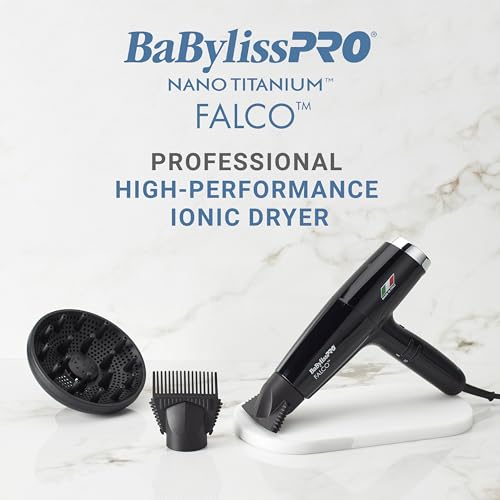 Image of BaBylissPRO Nano Titanium Professional Italian High-Speed Falco Hair Dryer - 2000 watts and Ionic