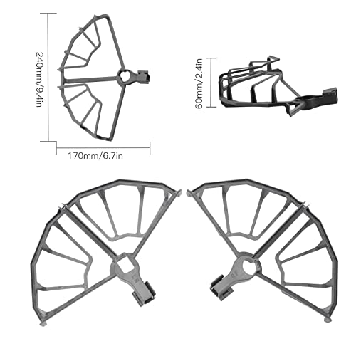 Image of Dilwe Drone Propeller Guard for 2 Pro / 2 Zoom, PV & ABS, Semi Enclosed Professional Drone Propeller Guard, Grey, 4 Pcs /Set Quick Release Propeller Blade Kit Drone Replacement