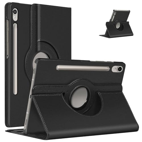 360 Rotating Case for Samsung Tab S8 Ultra/ S9 Ultra / S10 Ultra 14.6 (2022/2023 / 2024) - Premium Leather Cover with Auto Sleep/Wake and Stand Function (Black)
